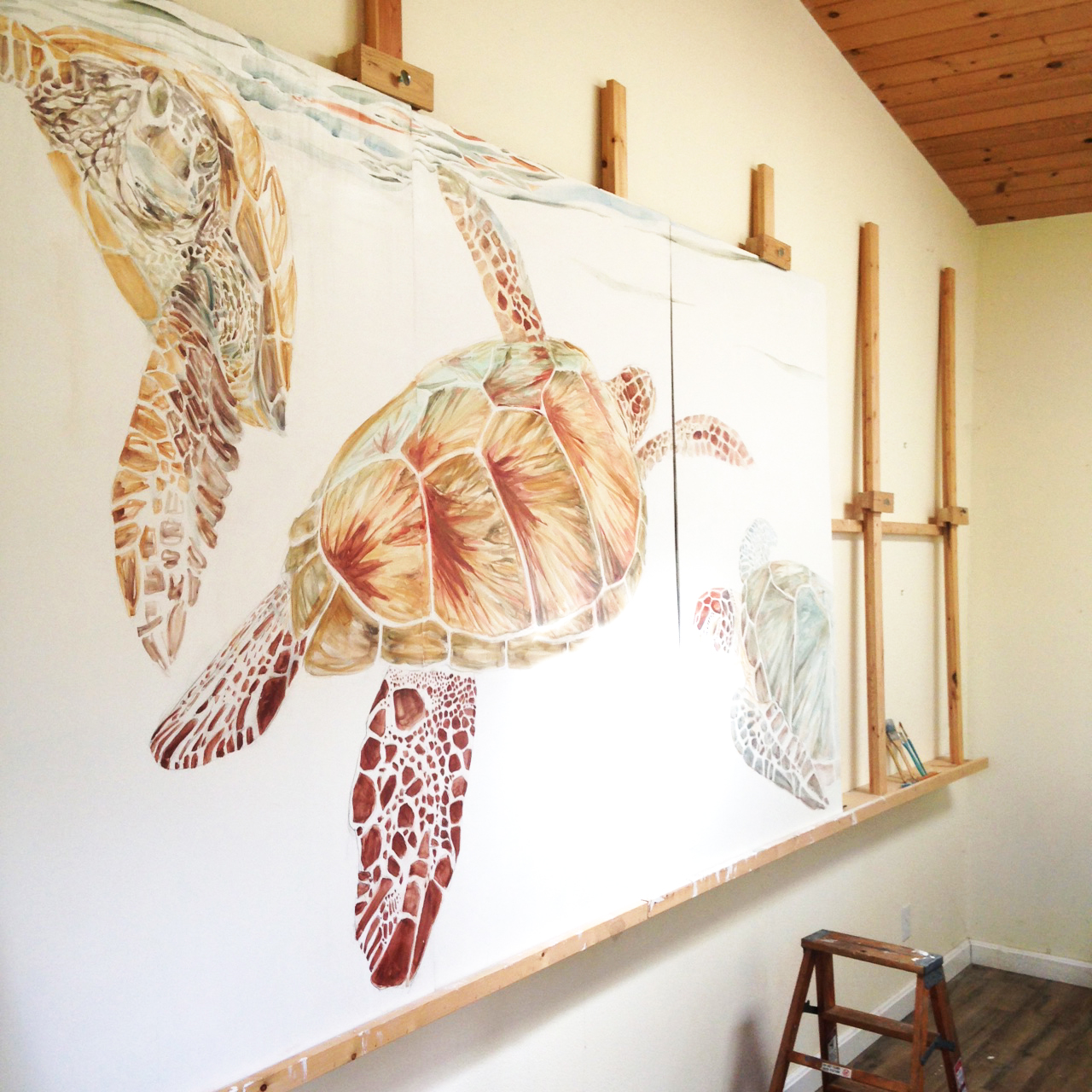 Sea Turtles fresco panels